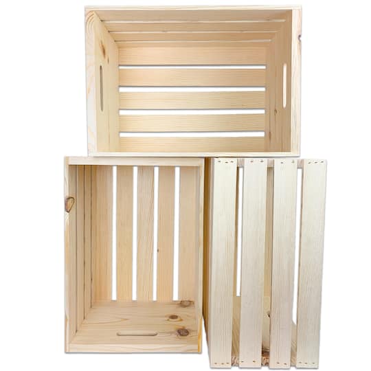 Wilson® Enterprises 18" x 10" Pine Handle Crates
